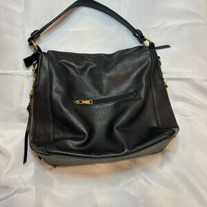MAXWISE Chic Black Leather Shoulder Bag